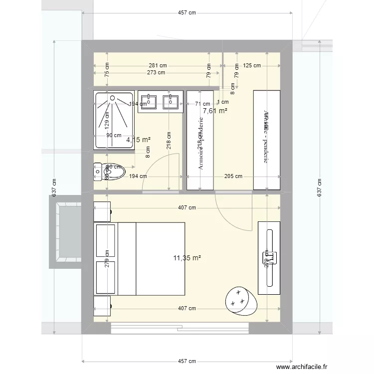 Maison Extension + &eacute;tage OK. Plan de 