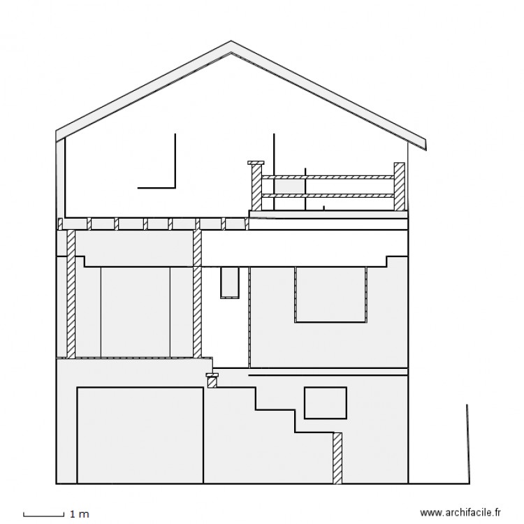 Façade jardin B. Plan de 0 pièce et 0 m2