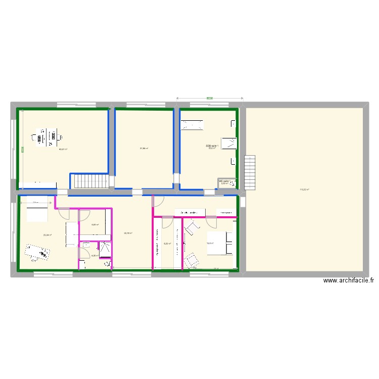 ETAGE1 28 12 2022. Plan de 35 pièces et 680 m2