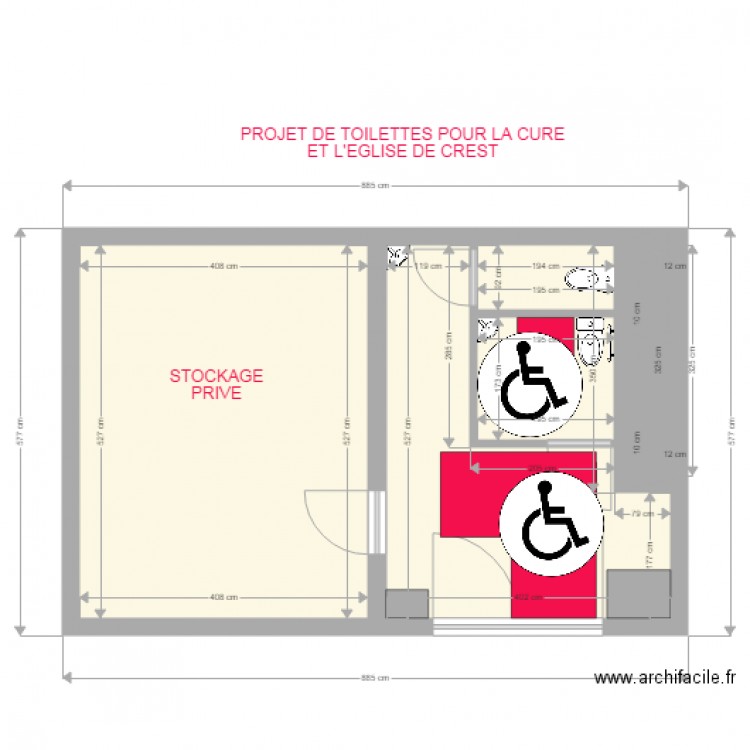 PROJET TOILETTES POUR TOUS CURE DE CREST. Plan de 0 pièce et 0 m2