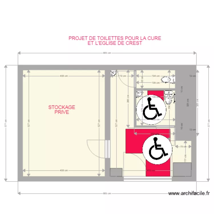 PROJET TOILETTES POUR TOUS CURE DE CREST. Plan de 