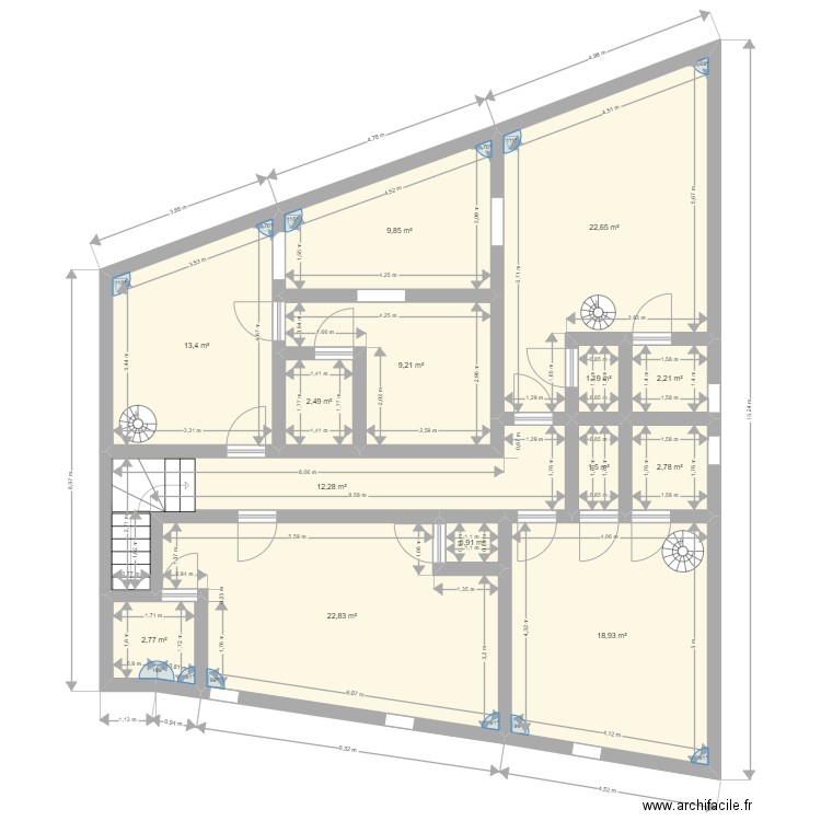 Plan Aubière 1er étage vide. Plan de 0 pièce et 0 m2
