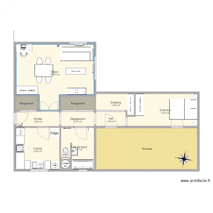 Appartement. Plan de 12 pièces et 77 m2