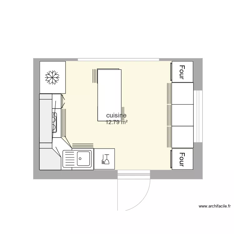 PLAN CUISINE avec meuble. Plan de 
