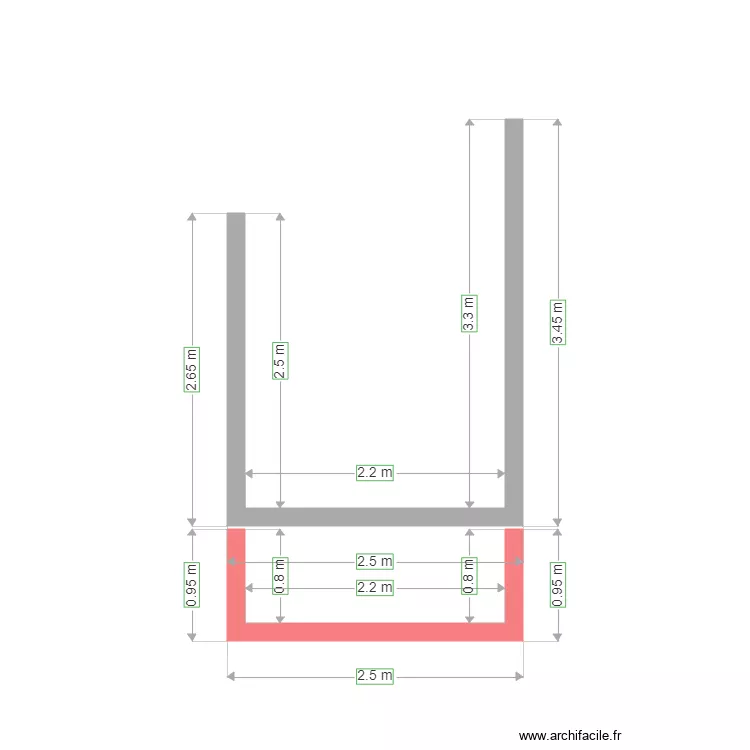 PISCINE PLAN COUPE. Plan de 