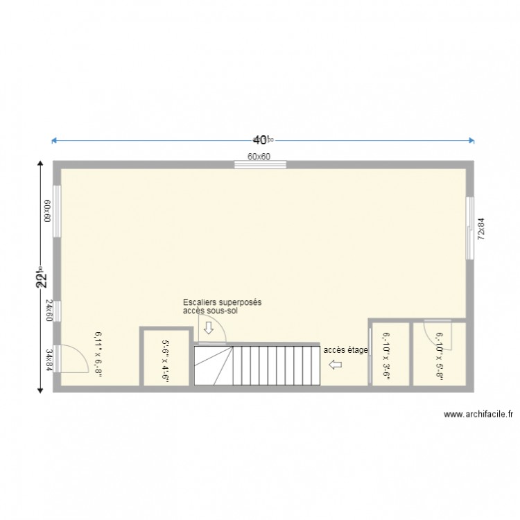 Addenda sous sol pas logement 22x40. Plan de 0 pièce et 0 m2