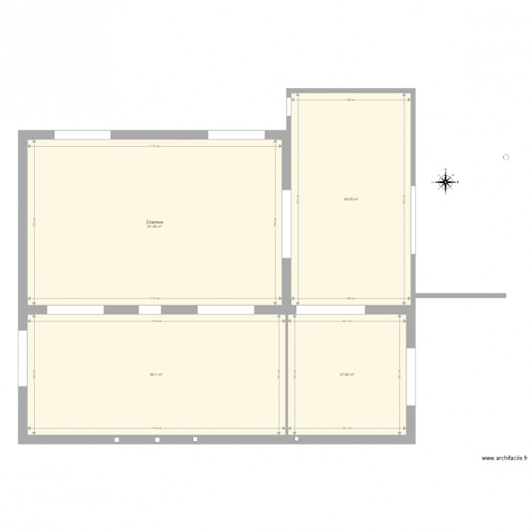 Plan Teillay actuel avec isolation archi. Plan de 0 pièce et 0 m2