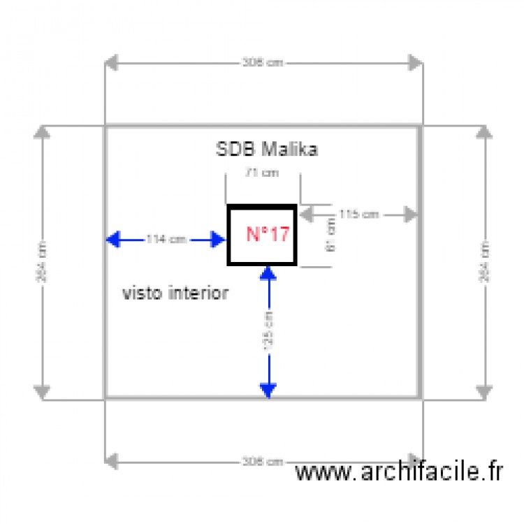 SDB Malika maçon. Plan de 0 pièce et 0 m2