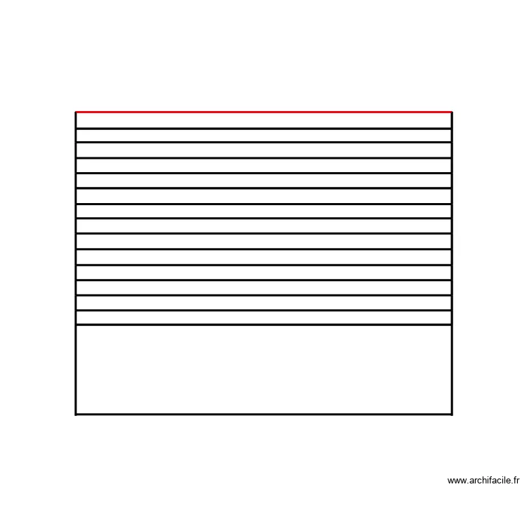Fa&ccedil;ade sud abri de jardin. Plan de 