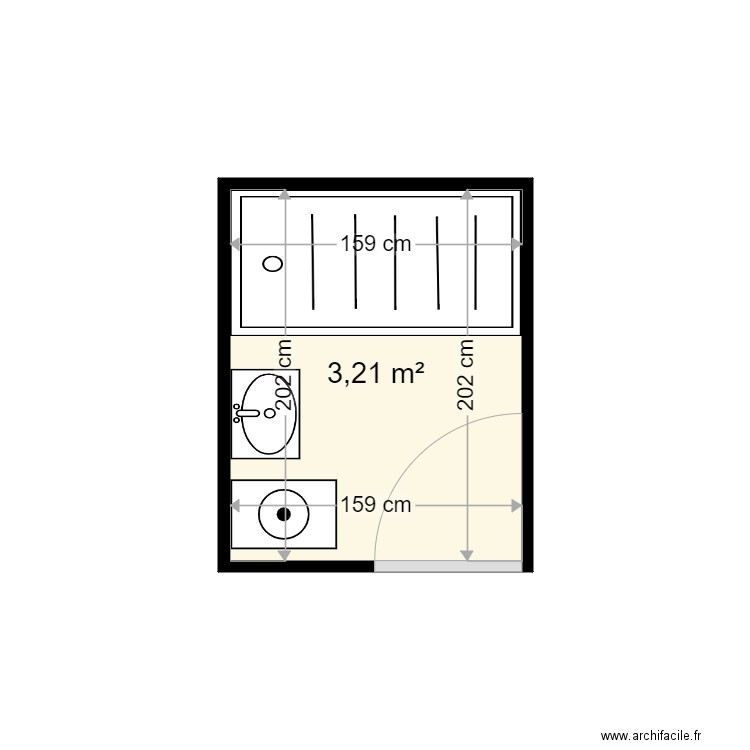 COUTURIAUX LAETITIA . Plan de 1 pièce et 3 m2