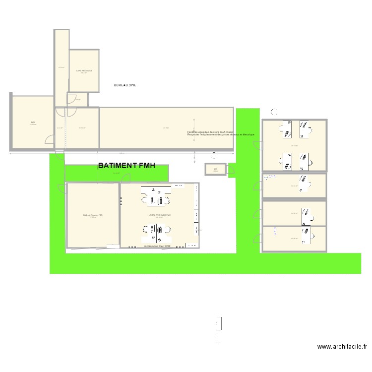 bureau fmh archives. Plan de 0 pièce et 0 m2