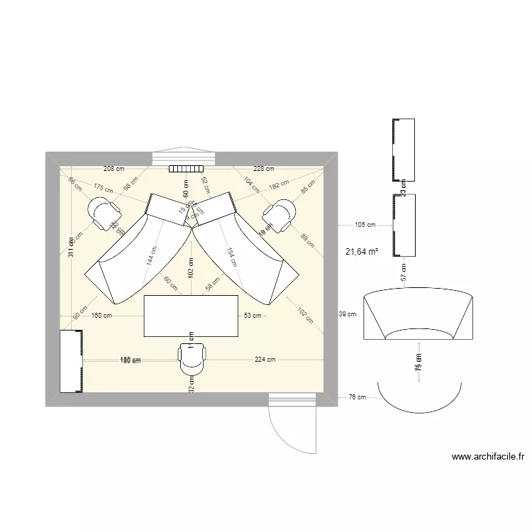 Bureau RCP avec bureau assis debout. Plan de 