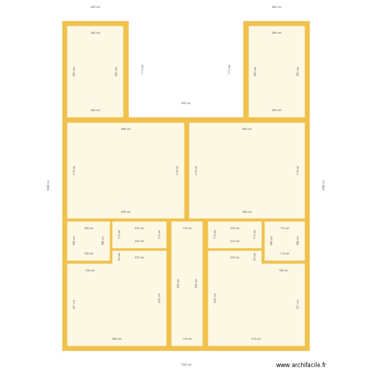 Cabinet Théatre. Plan de 11 pièces et 110 m2