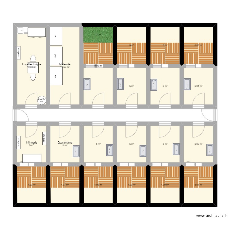 chenil chiens. Plan de 0 pièce et 0 m2
