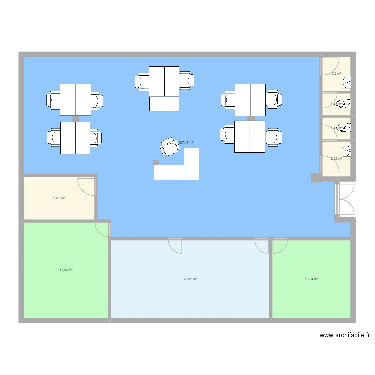 Rungis. Plan de 9 pièces et 179 m2