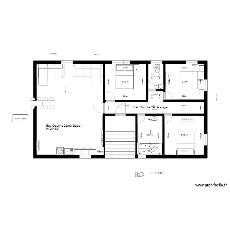 2&egrave;me Etage Bat   B 3 chambres 2018. Plan de 