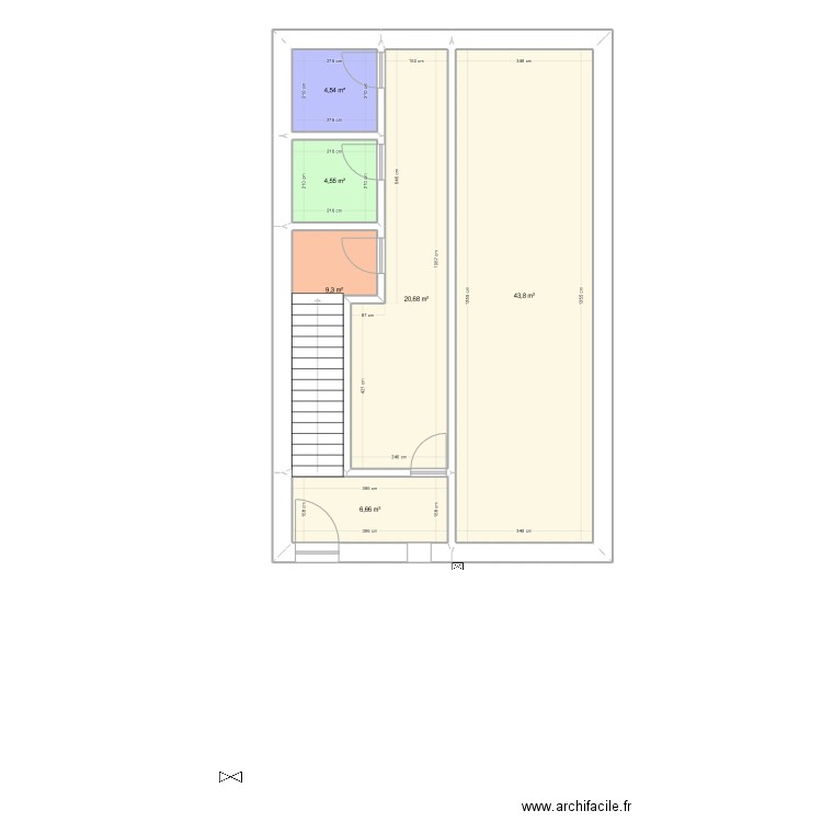 Henriville grange commun. Plan de 6 pièces et 90 m2