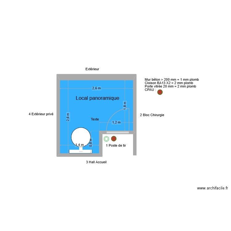 31292 Local panoramique. Plan de 1 pièce et 6 m2