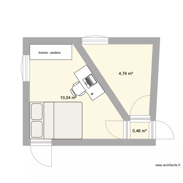 chambre. Plan de 3 Pièces et 15 m² chambre. Plan de 3 Pièces et 15 m²