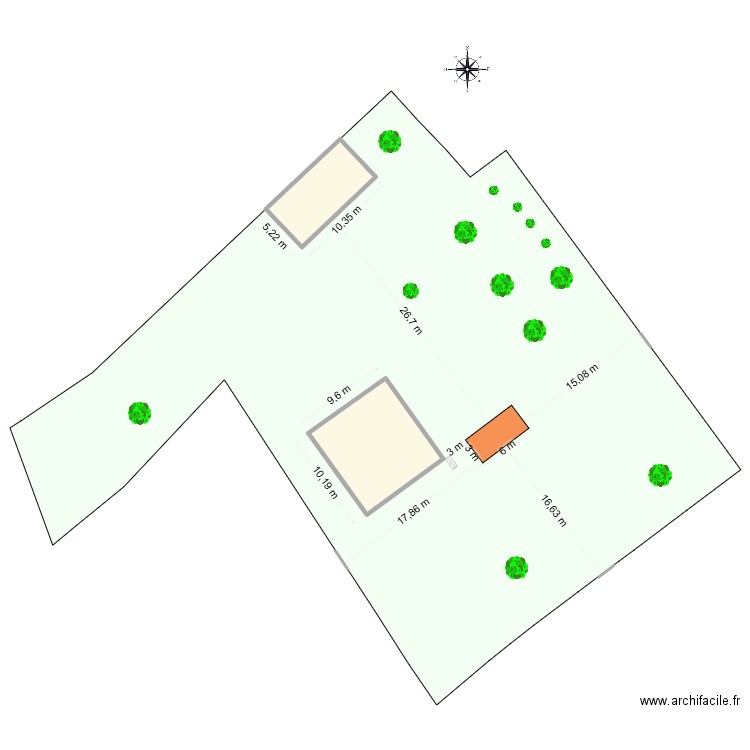 plm 1. Plan de 2 pièces et 151 m2