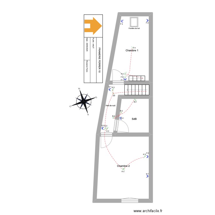 Framerie Ferrer10 haut. Plan de 4 pièces et 36 m2