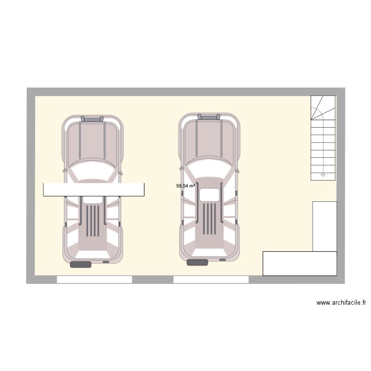 garage roques v1. Plan de 2 pièces et 92 m2