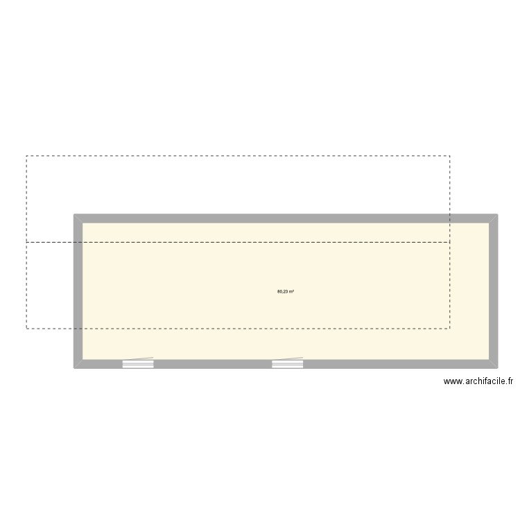 KERGUIL. Plan de 1 pièce et 80 m2