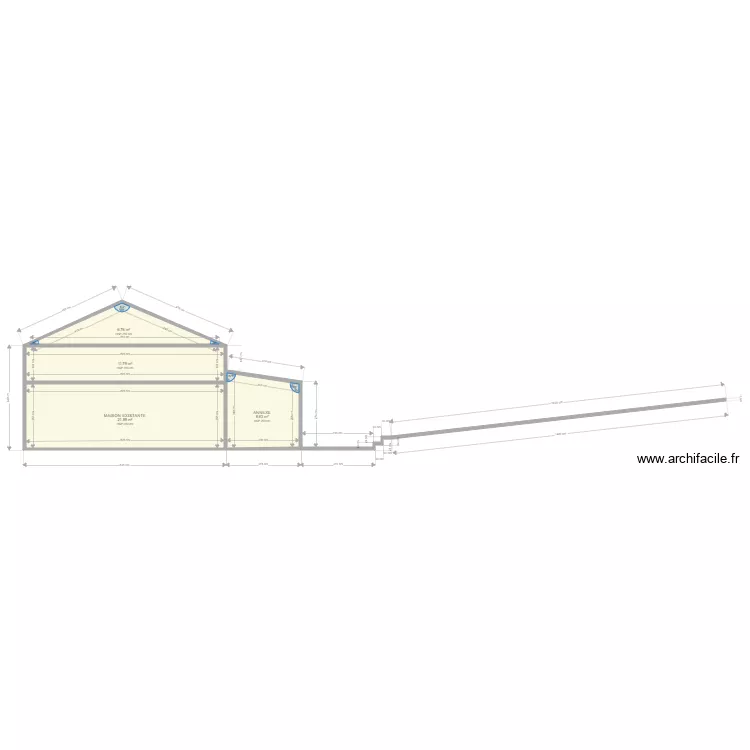 Mero Annexe presjek. Plan de 4 et 49 m² Mero Annexe presjek. Plan de 4 et 49 m²