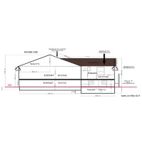 Plan de coupe de la façade sud 