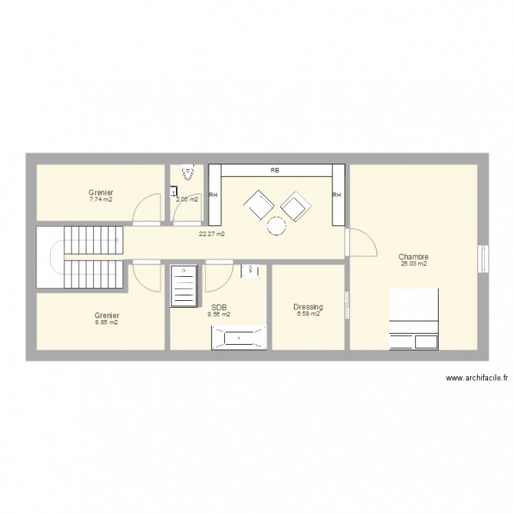 Maison grenier 18b. Plan de 0 pièce et 0 m2