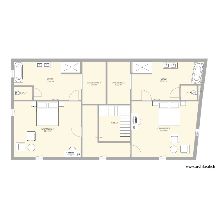 VILLA SCHOEFFERT ETAGE. Plan de 0 pièce et 0 m2