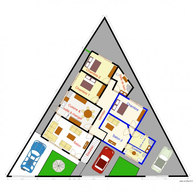 gangi vue en plan etage. Plan de 0 pièce et 0 m2