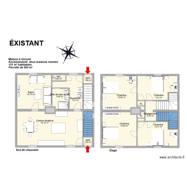 MORETTA. Plan de 20 pièces et 136 m2