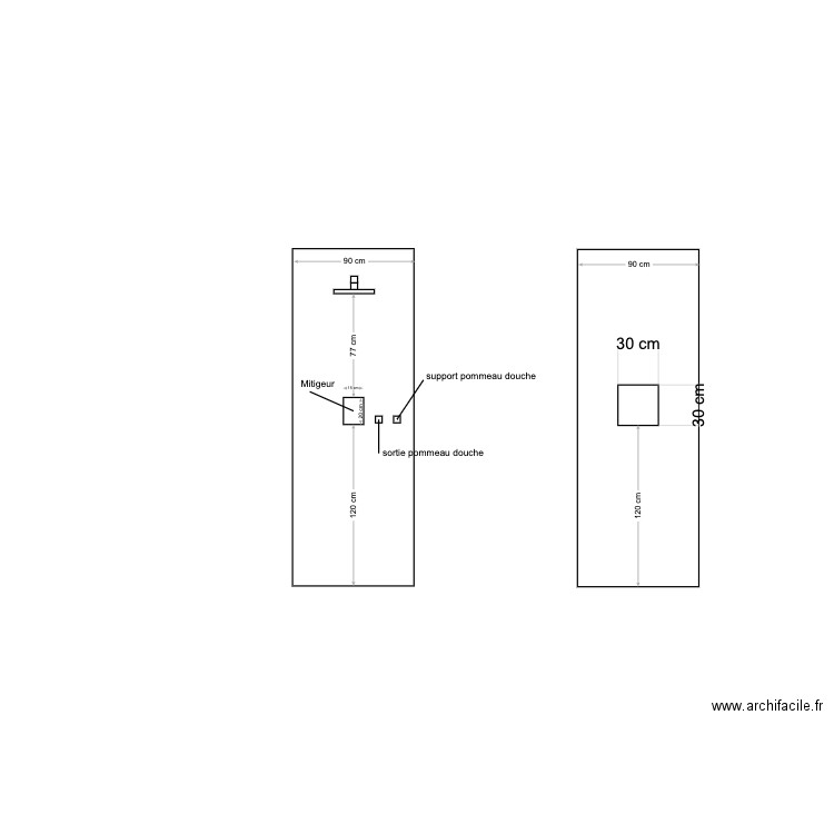 douche chambre amis. Plan de 0 pièce et 0 m2