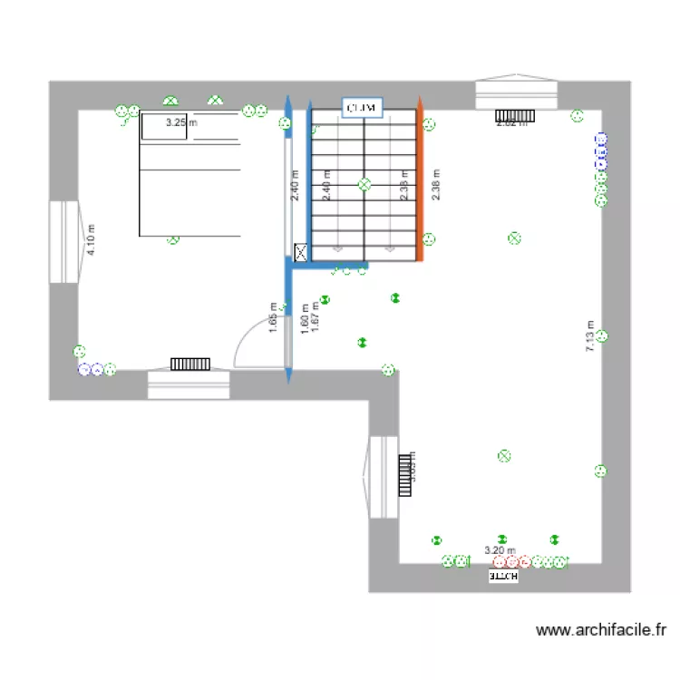 Plan electricit&eacute; &eacute;tage projet royere. Plan de 