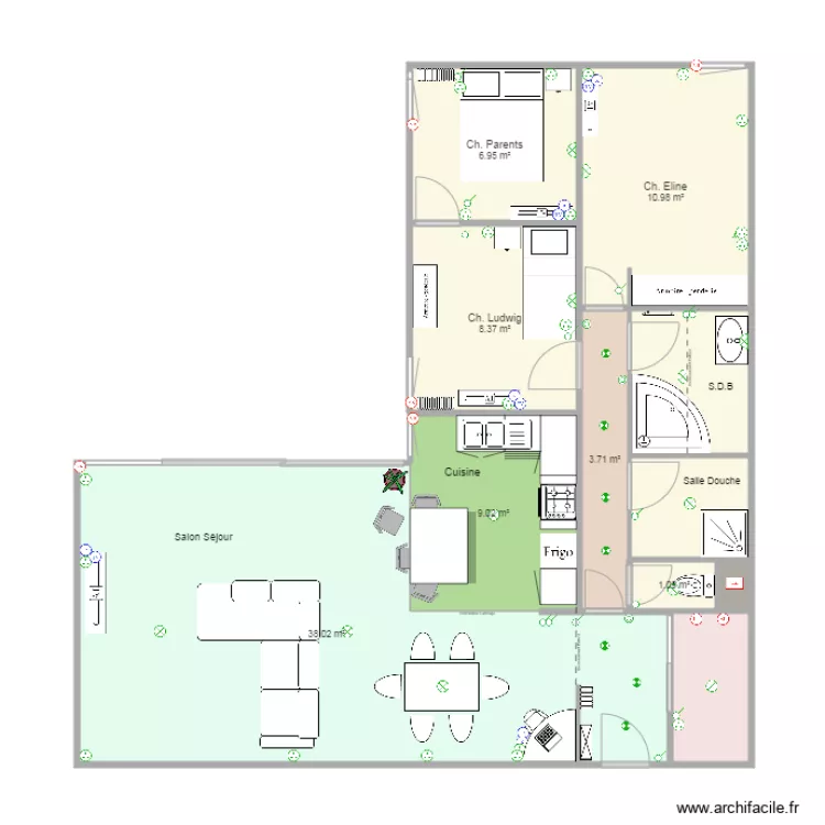 R&eacute;novation Electrique Nico et Soph. Plan de 