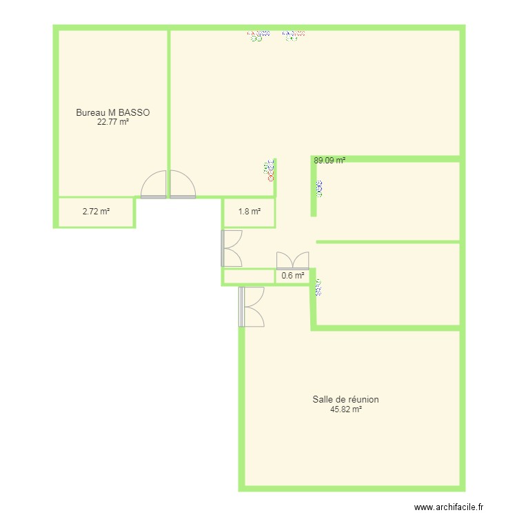 Projet salle créativité existant. Plan de 0 pièce et 0 m2