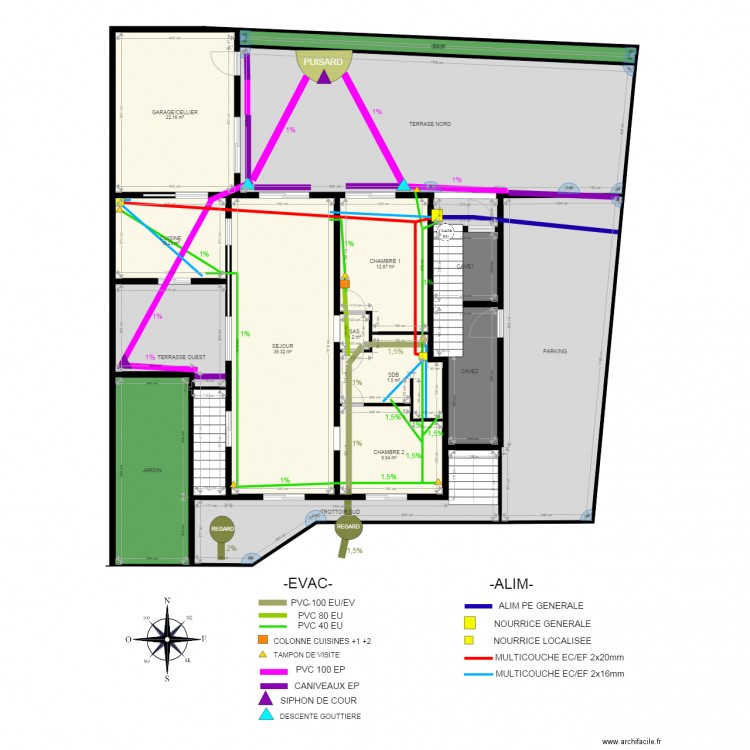 AF7I PLAN PLOMBERIE. Plan de 0 pièce et 0 m2