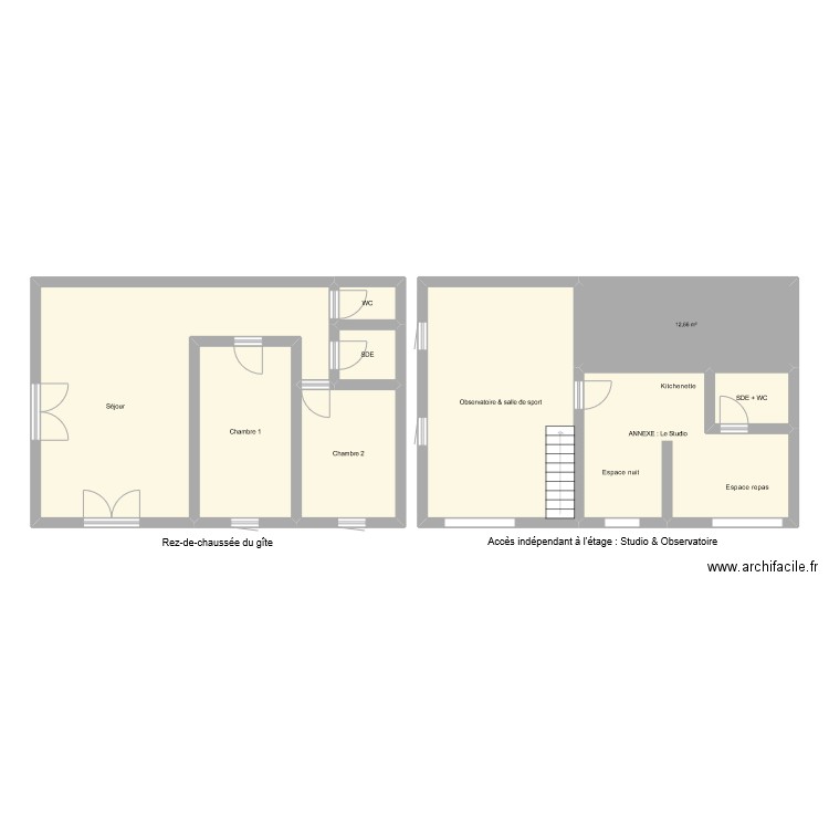 GR4253. Plan de 9 pièces et 123 m2