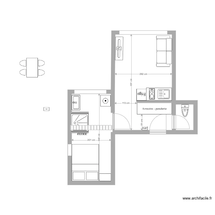 Studio st maur 24m2 2. Plan de 