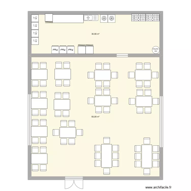 restaurant. Plan de 2 et 124 m² restaurant. Plan de 2 et 124 m²