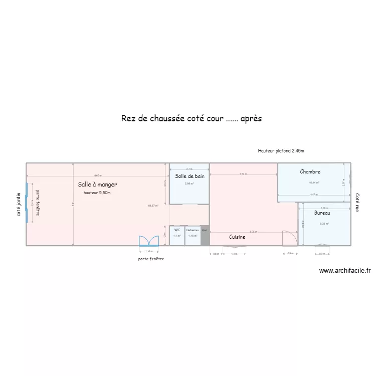 Rez de chaussée - coté cour apres. Plan de Rez de chaussée - coté cour apres. Plan de