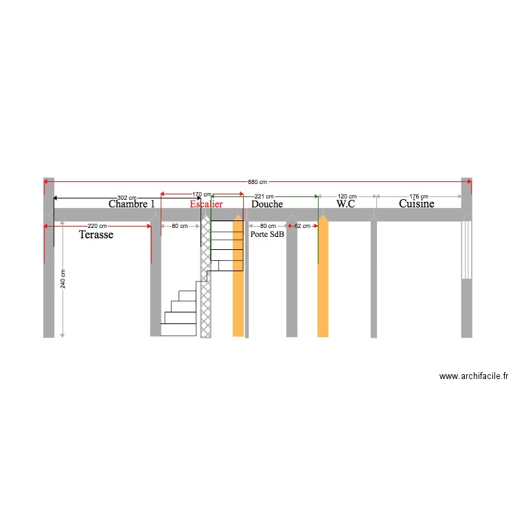 Plan de coupe . Plan de 0 pièce et 0 m2