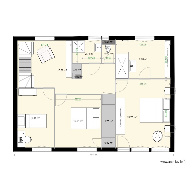 Maison revente 3 chambres 2 4 tournants. Plan de 0 pièce et 0 m2