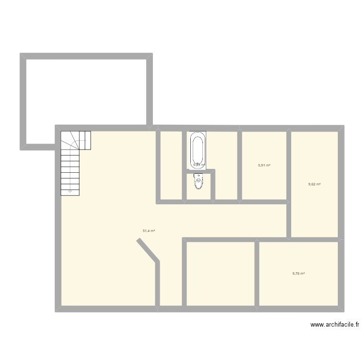 saulzet. Plan de 5 pièces et 86 m2