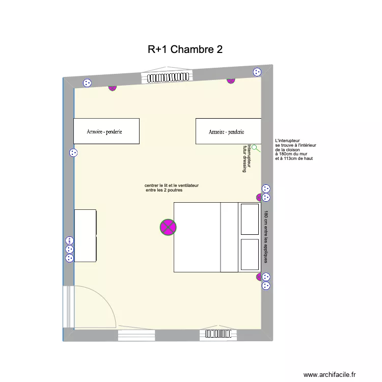 R+1 Chambre 2 dernier. Plan de 