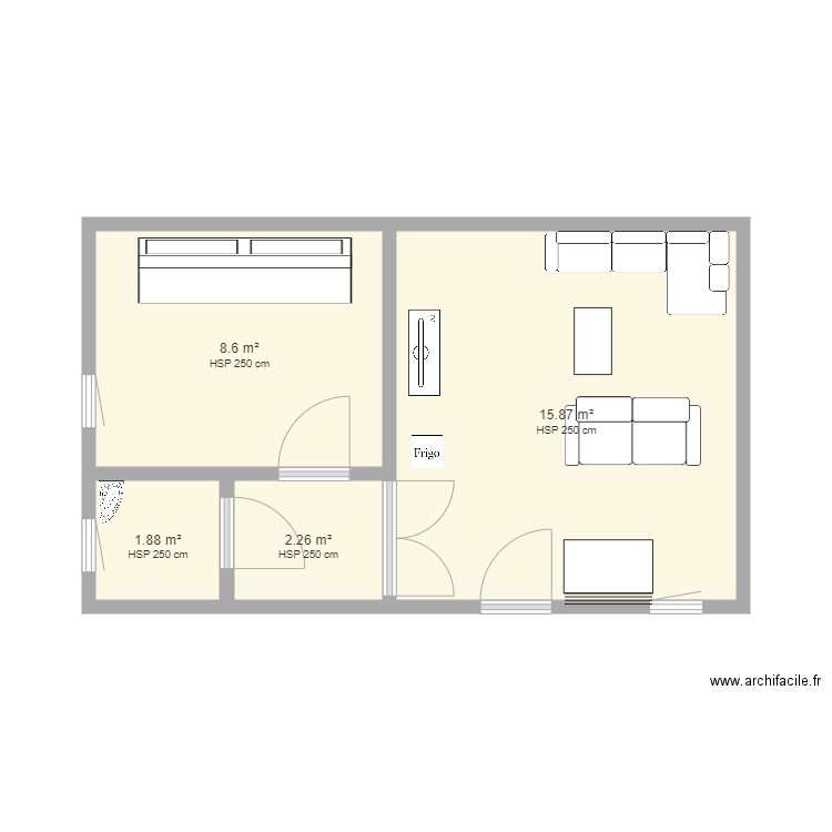 chambre salon perso ZD création. Plan de 0 pièce et 0 m2