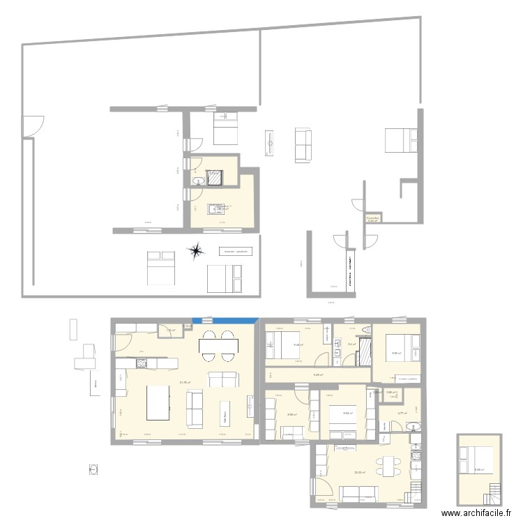 PlanMaisonCouloirHautSalonGrand. Plan de 0 pièce et 0 m2
