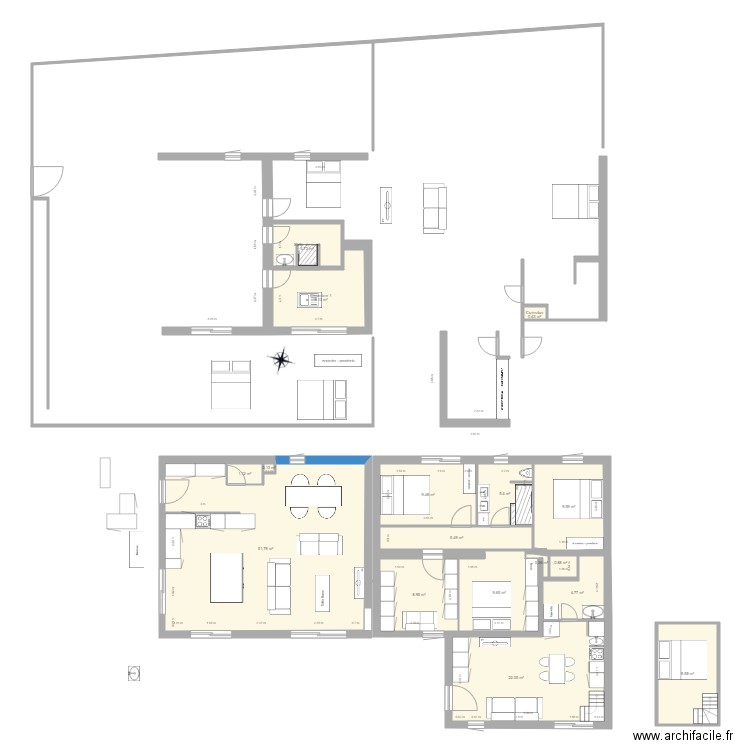 PlanMaisonCouloirHautSalonGrand. Plan de 17 pièces et 153 m2