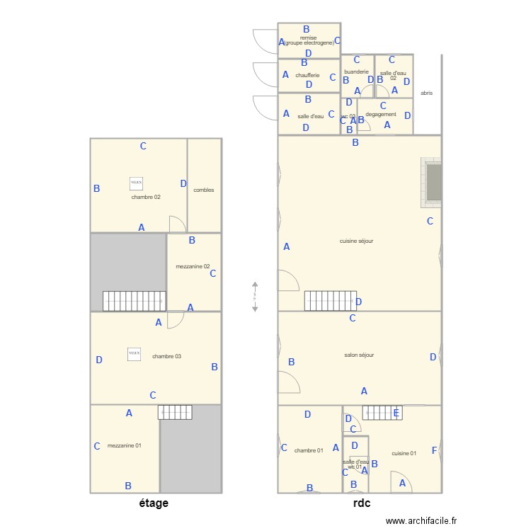 toraja henriette PB rdc etage. Plan de 0 pièce et 0 m2